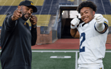 Jaylen Pile with Sherrone Moore